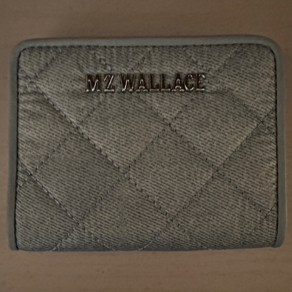MZ Wallace Silver Quilted Card Holder